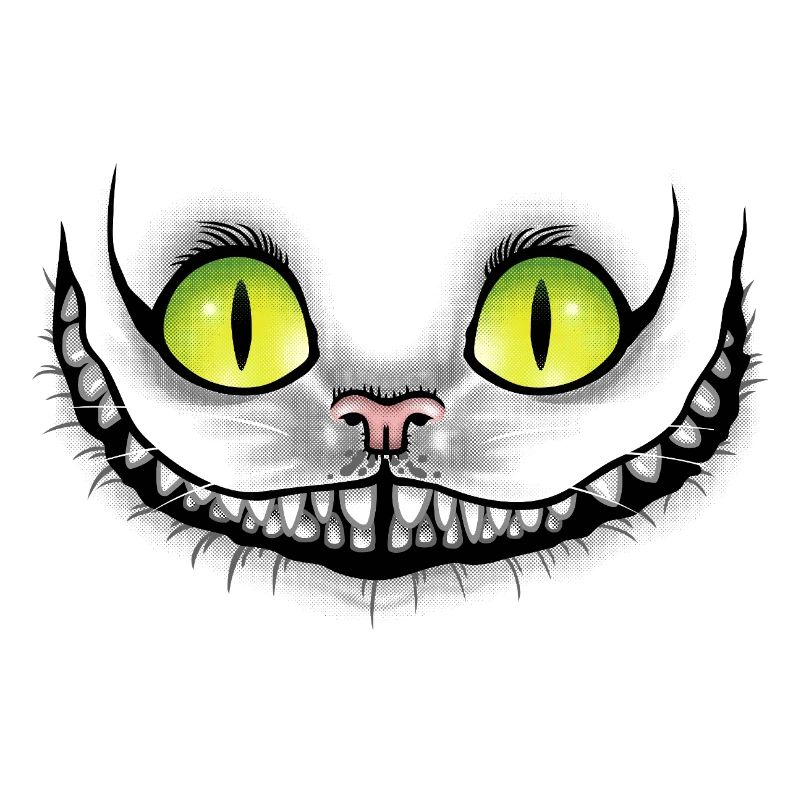 Chat noir sourit dans le noir