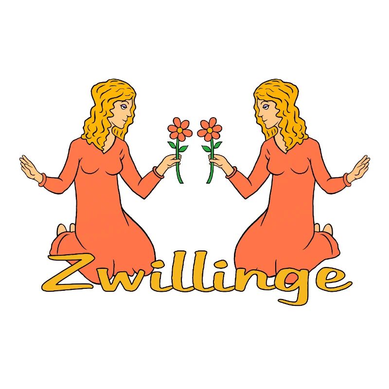 Sternzeichen Zwillinge mit einer Blume
