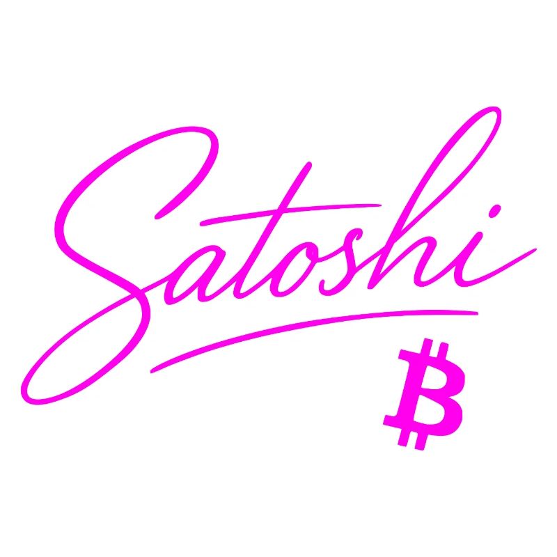 Satoshi Typography Pink Neon Crypto Style Bitcoin
