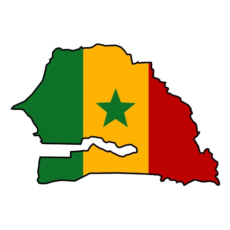 Senegal Flag Map