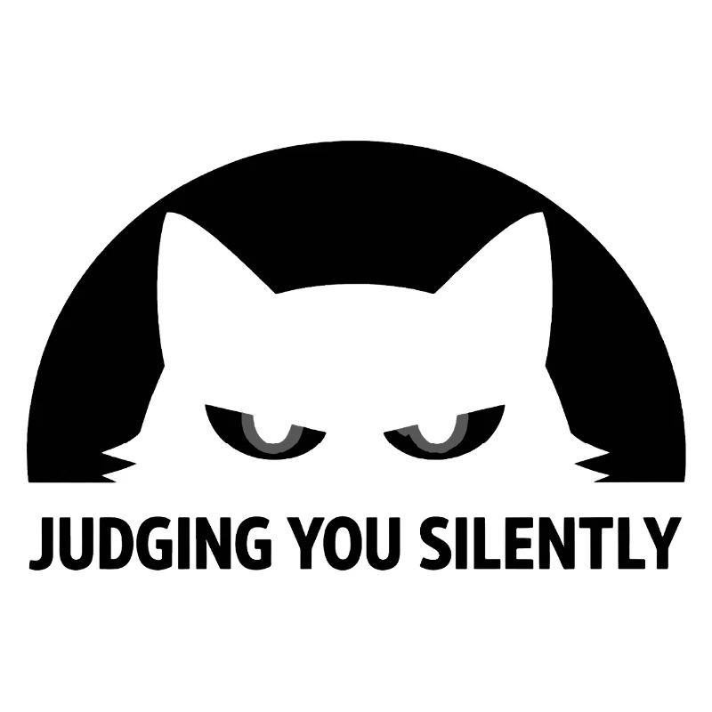 Cat Silent Judgment Black Humor