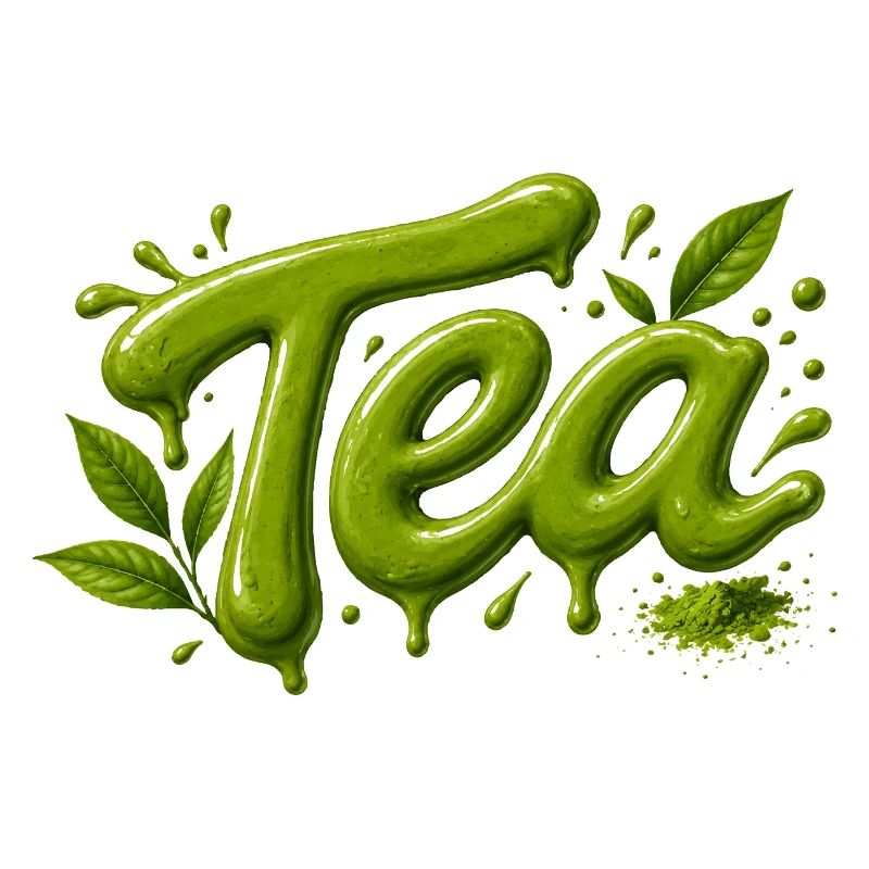 Typographie du thé Conception du matcha