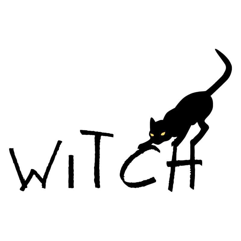 Witch - Sorcière - Texte avec chat noir