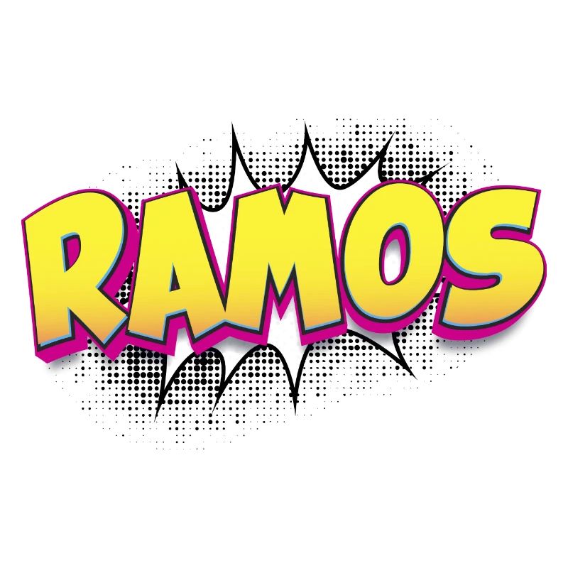 Ramos benutzerdefinierter Name Comic-Buch-Stil Pop-Art, Ramos
