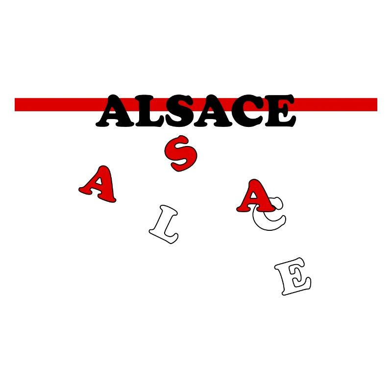 Alsace Blason Drapeau lettrage