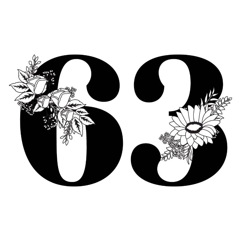Nummer 63 Schwarze Blumen - 63. Blumengeburtstag