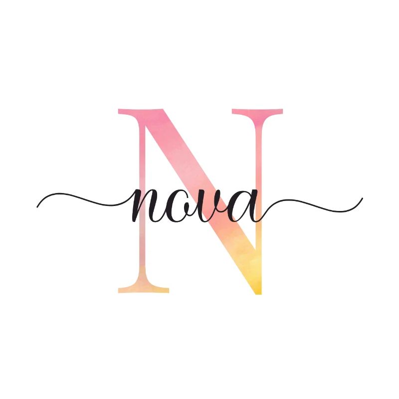 N | Monogram | Name | Nova |Watercolor