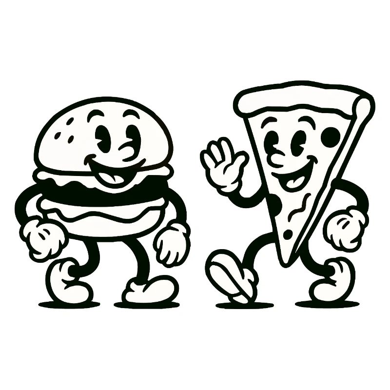 burger pizza comic