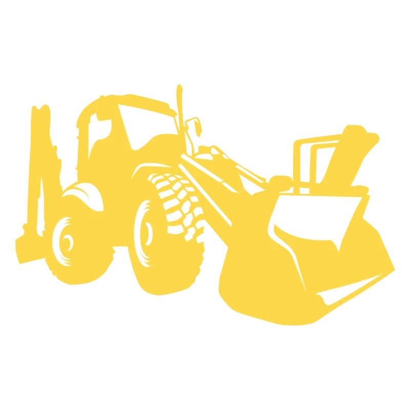 Excavator Wheel Loader Construction Equipment Operator Silhouette