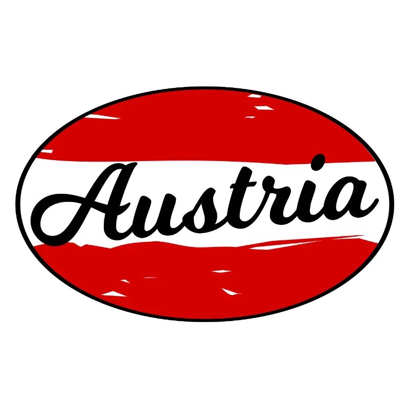 Austria Script Logo on Red