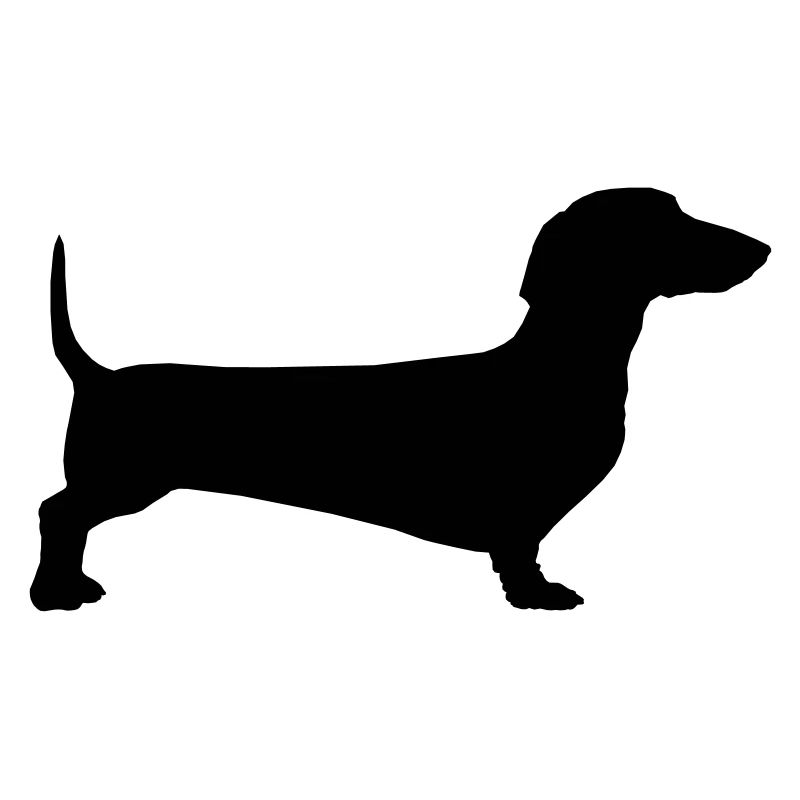 Ein Silhouettenumriss eines kurzhaarigen Dackels