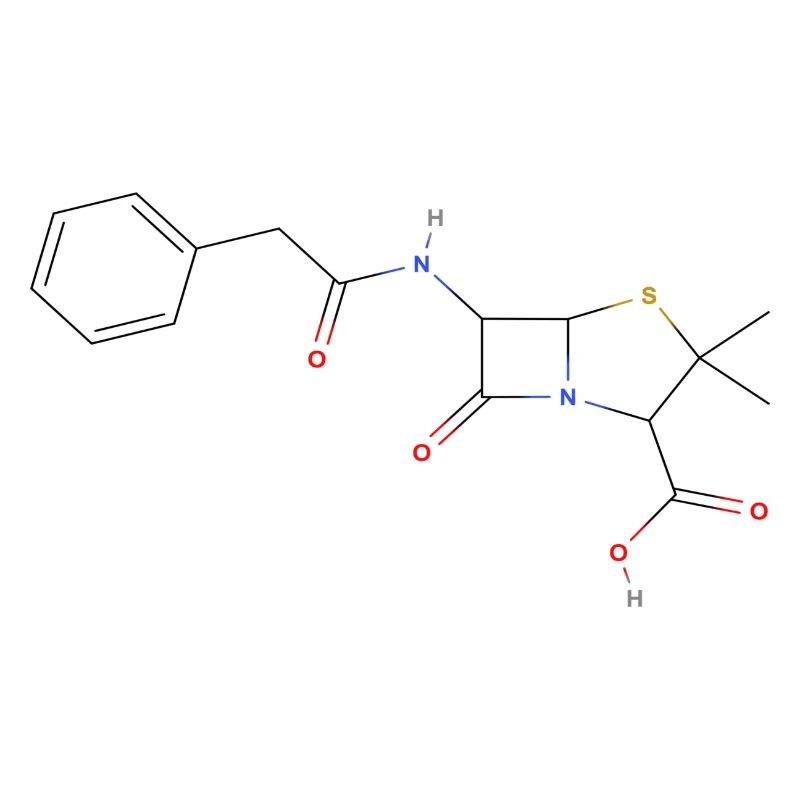 Penicillin Molecule - Colored Structural Formula