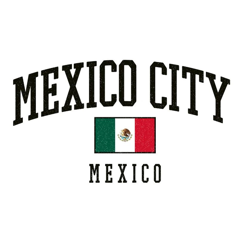 Lettrage de Mexico avec drapeau