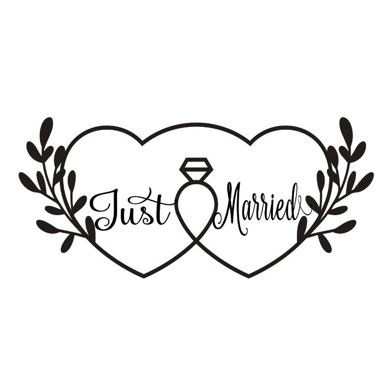 Cœurs entrelacés et bague -  Just Married