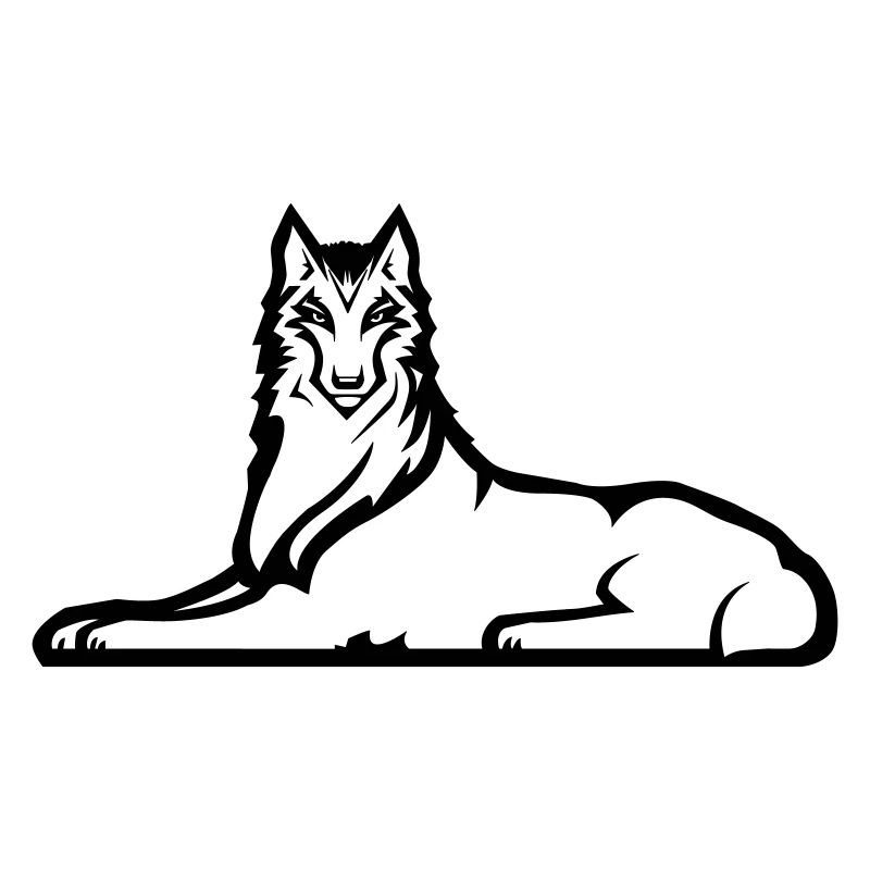 Lone Chechen Wolf - One Black Color