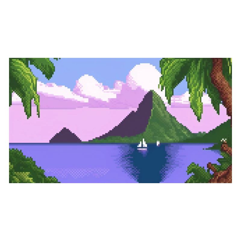 Piton ,Sainte-Lucie - Pixel Art
