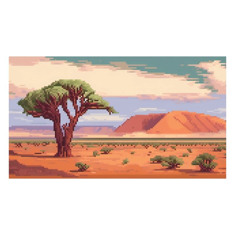 Sossusvlei, Namibia - Pixel Art