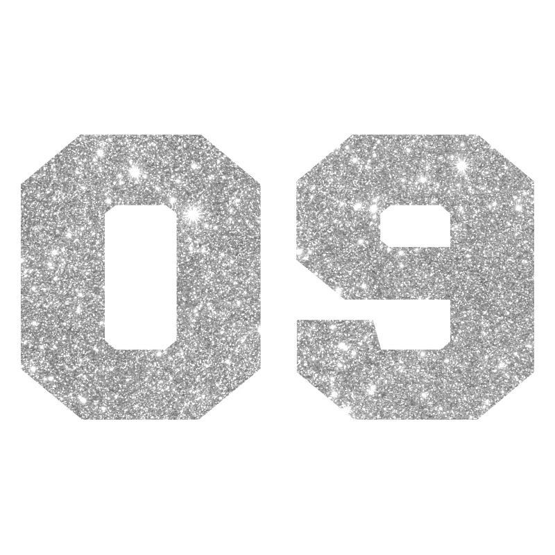 Number 9 Silver Glitter - 9th Anniversary