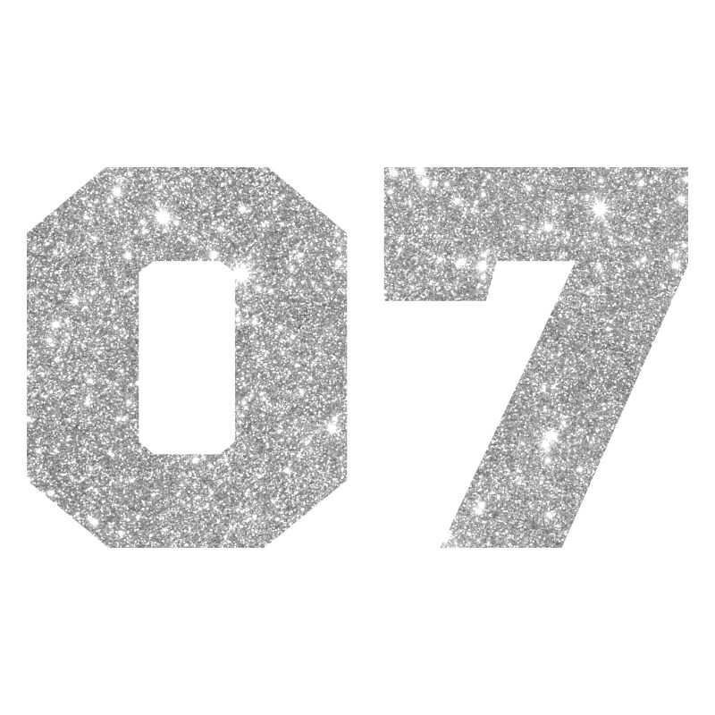 Number 7 Silver Glitter - 7th Anniversary