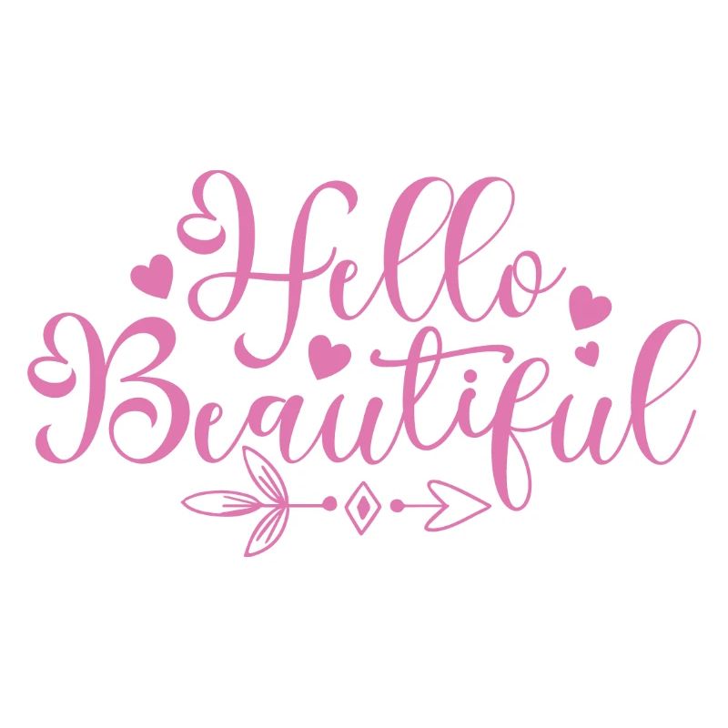 Bonjour Beautiful Script Hearts