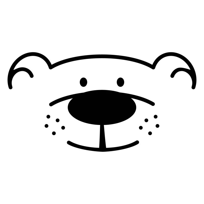 Funny bear head with black nose