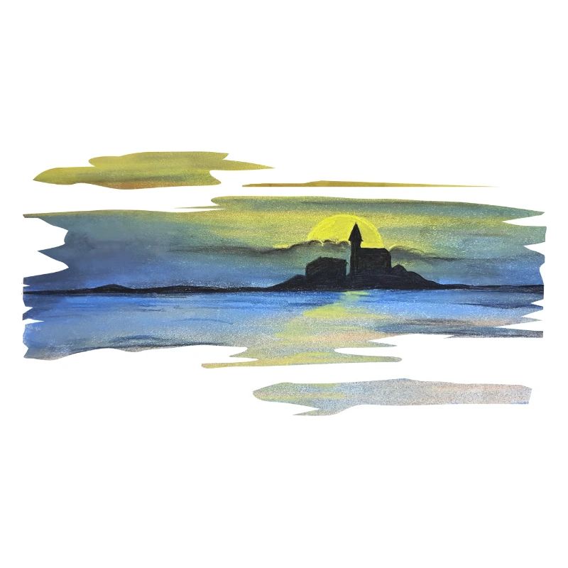 Castle, sunset, gift idea, pastel