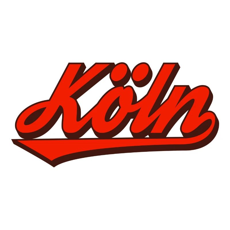 Köln Retro Script Logo Rot