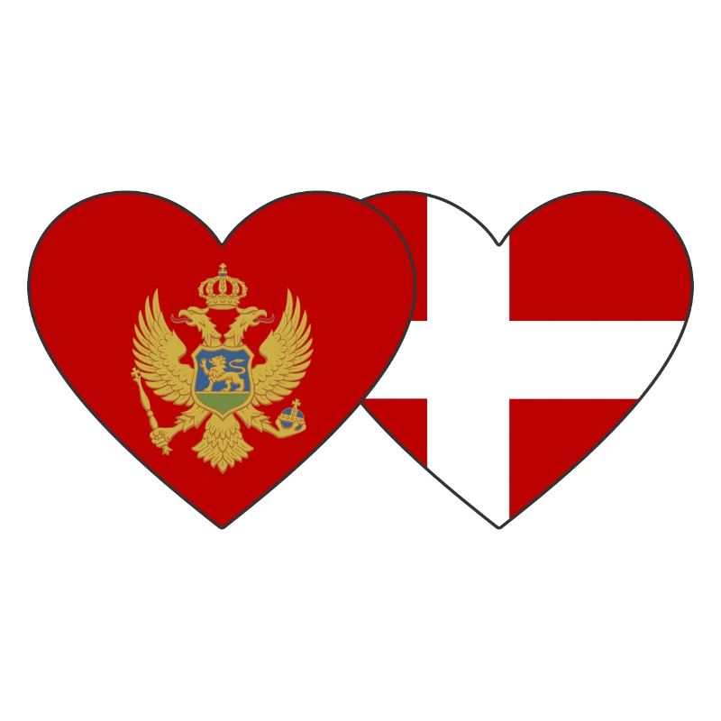 Monténégro Danemark drapeau