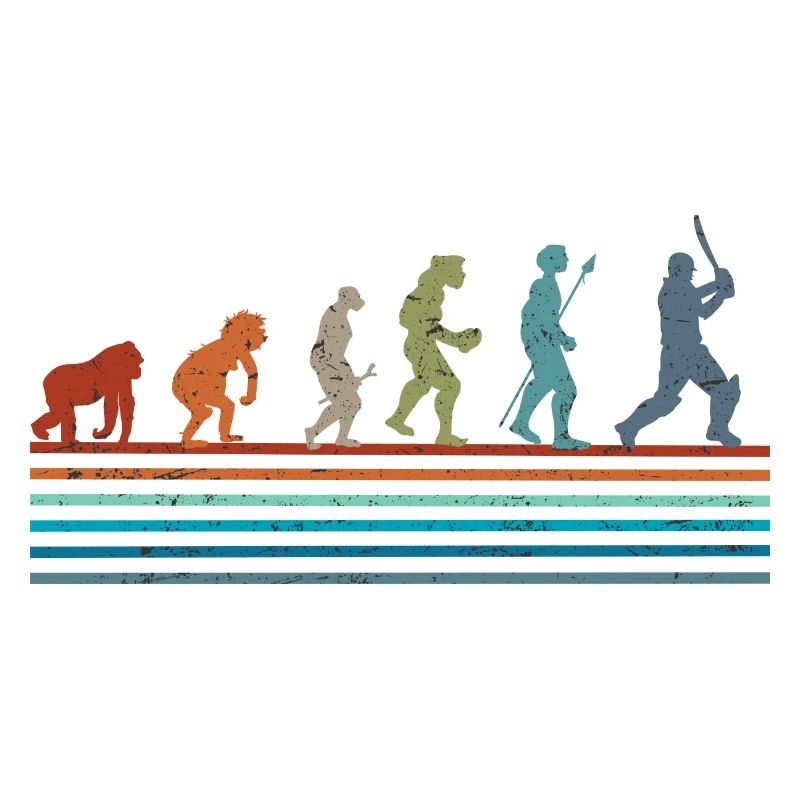 Retro vintage cricket evolution