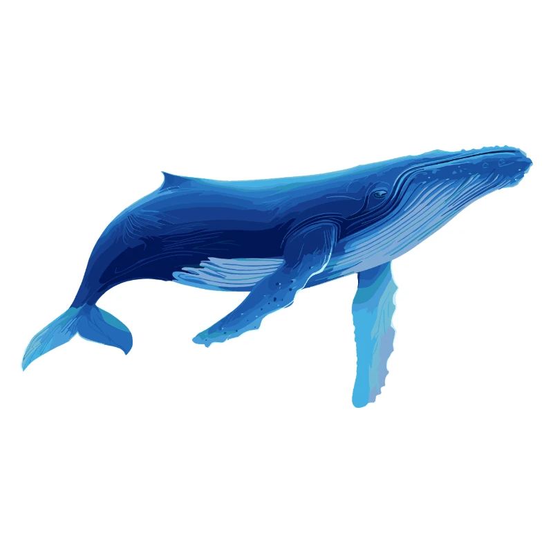 Whale in blue with sea patterns