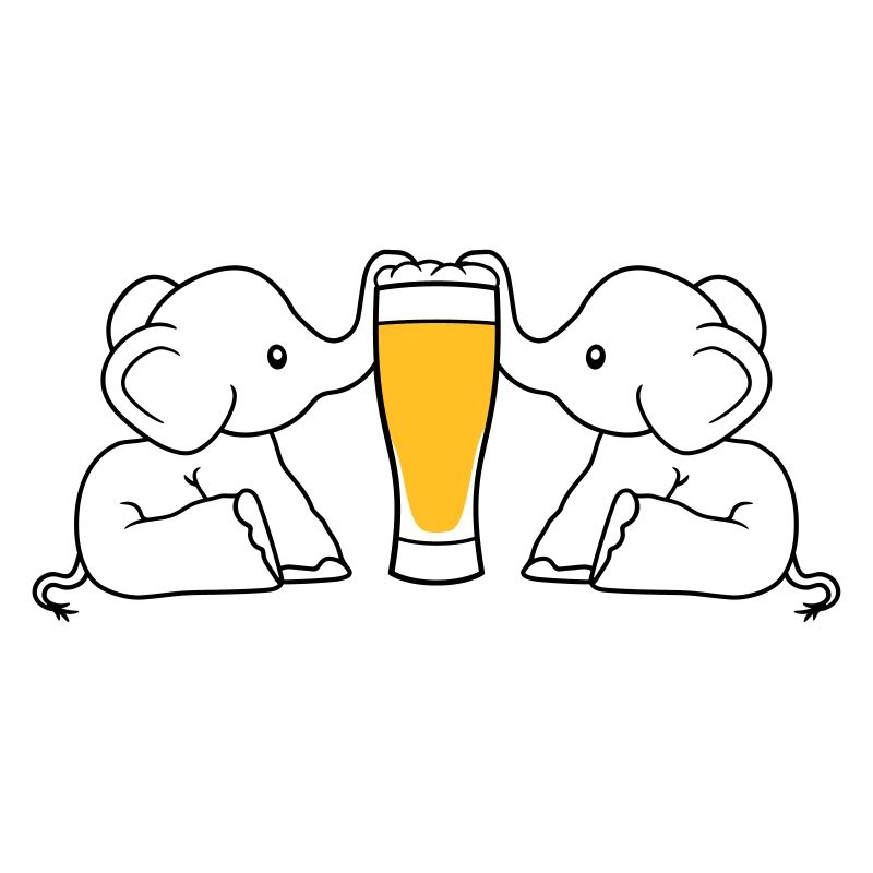 Couple d'équipe 2 amis équipage alcool bière d'éléphant sucer