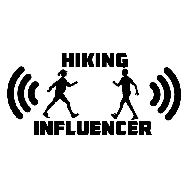 Marcher avec le texte Logo de l’influenceur de randonnée