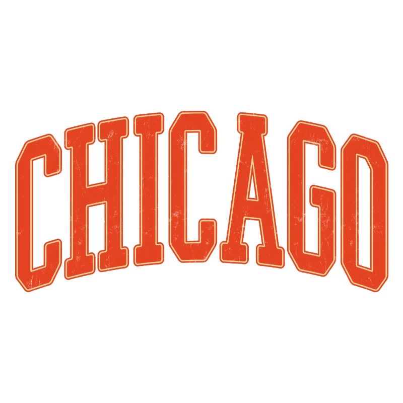 Texte de l’arc de Chicago en 3D orange