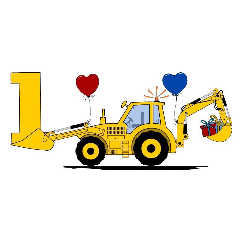 1. Geburtstag Bagger Traktor