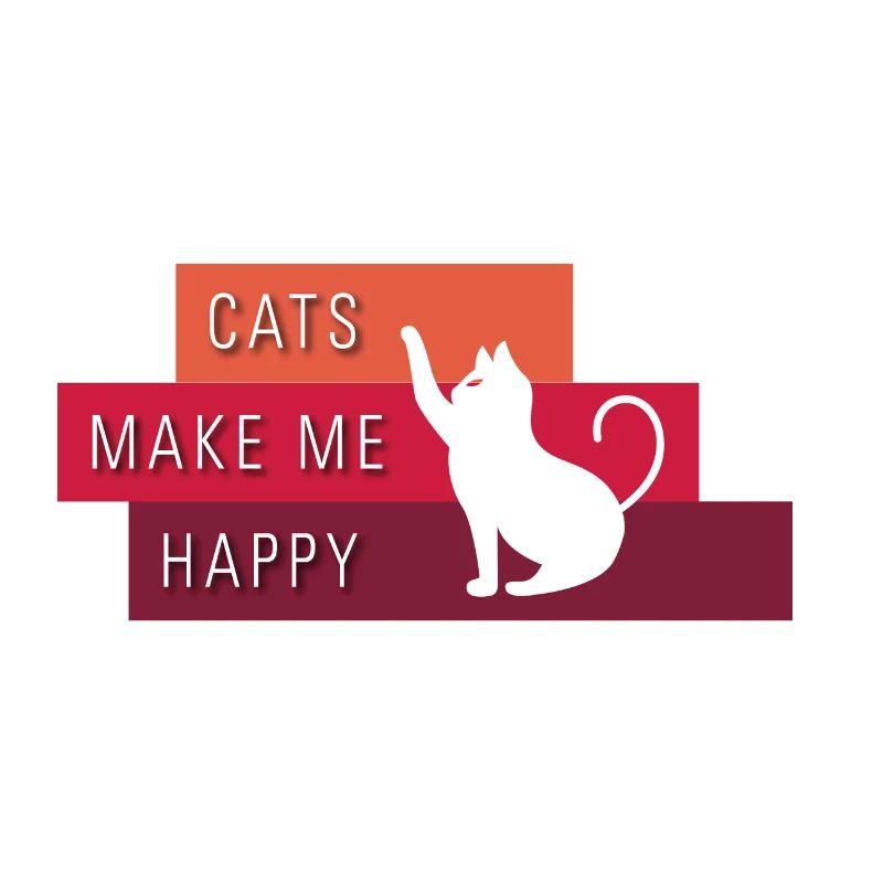 Cats make me happy - Typography