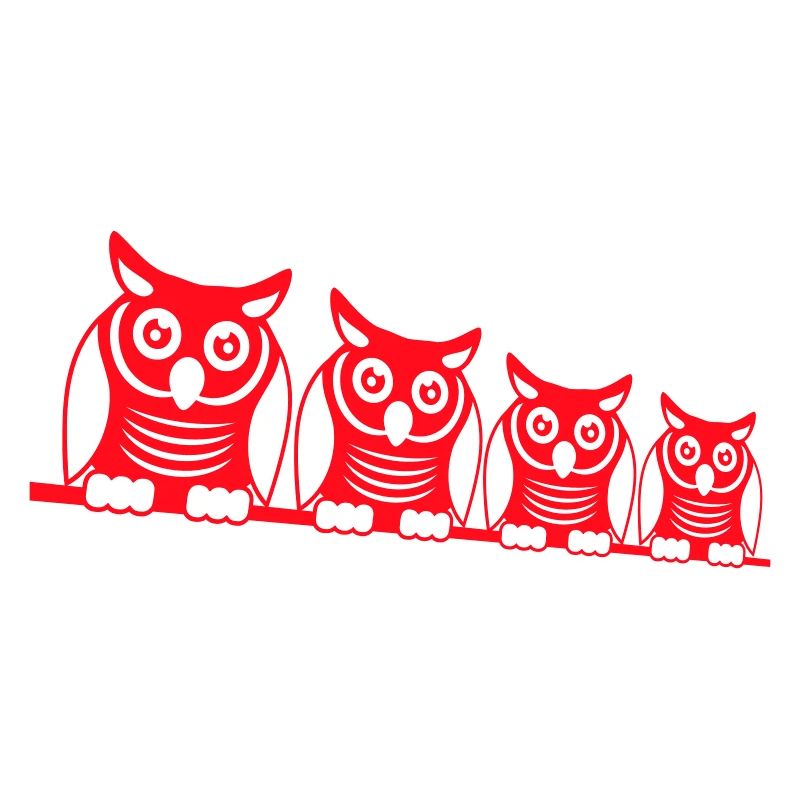 4 Eulen Vogel vier Freunde Reihe Uhu Crew Team süß