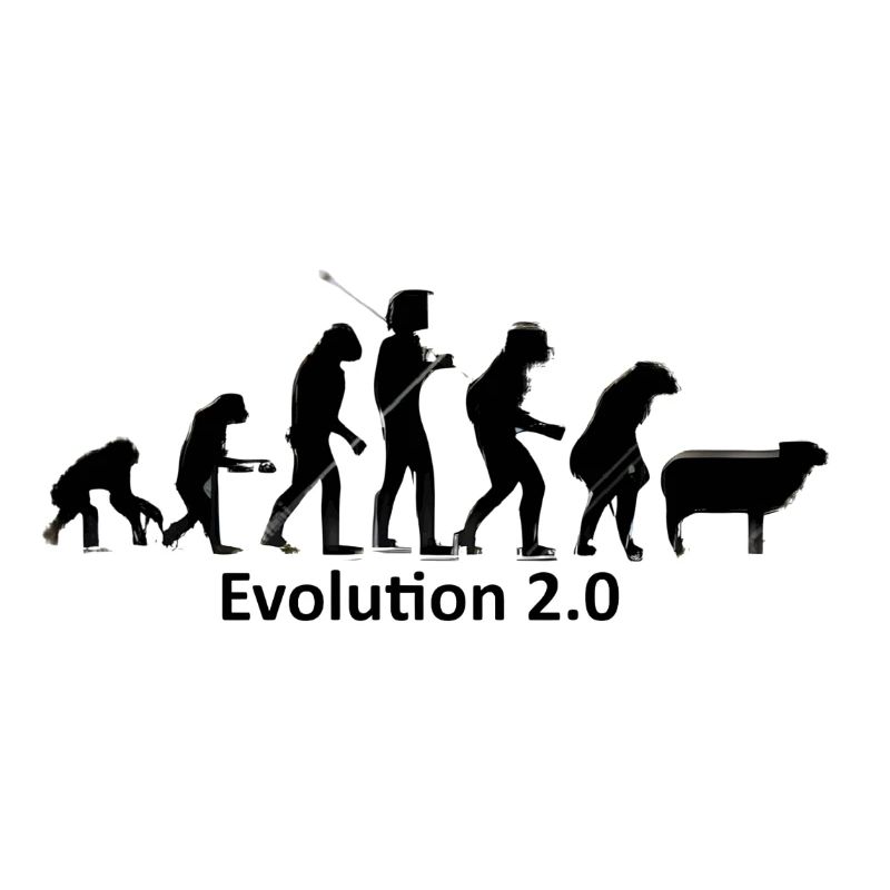 Evolution des Menschen in Silhouette