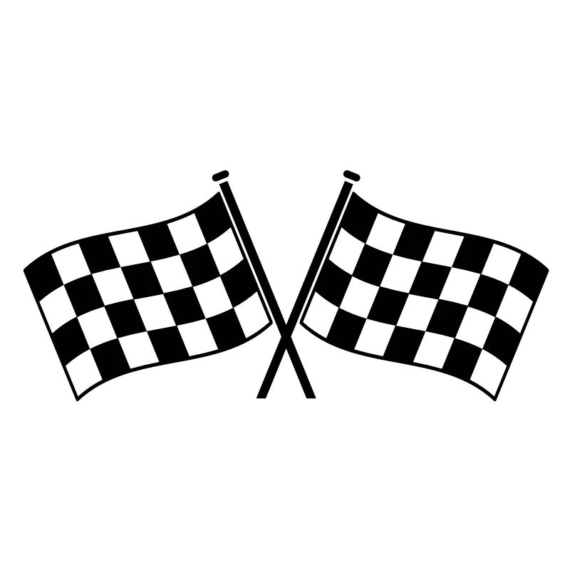Deux drapeaux à damier vainqueur de la course
