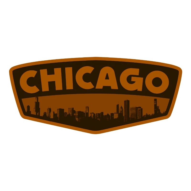 Chicago Skyline Patch Retro