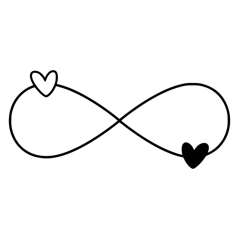 Infinity Hearts Black White