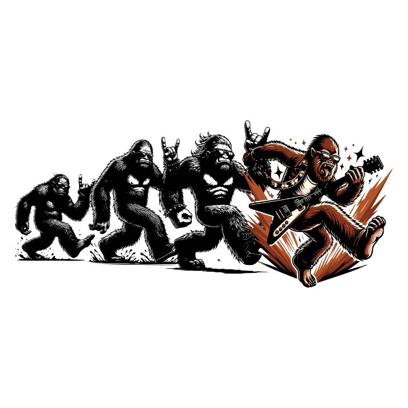 Bigfoot Guitarist Evolution Walk