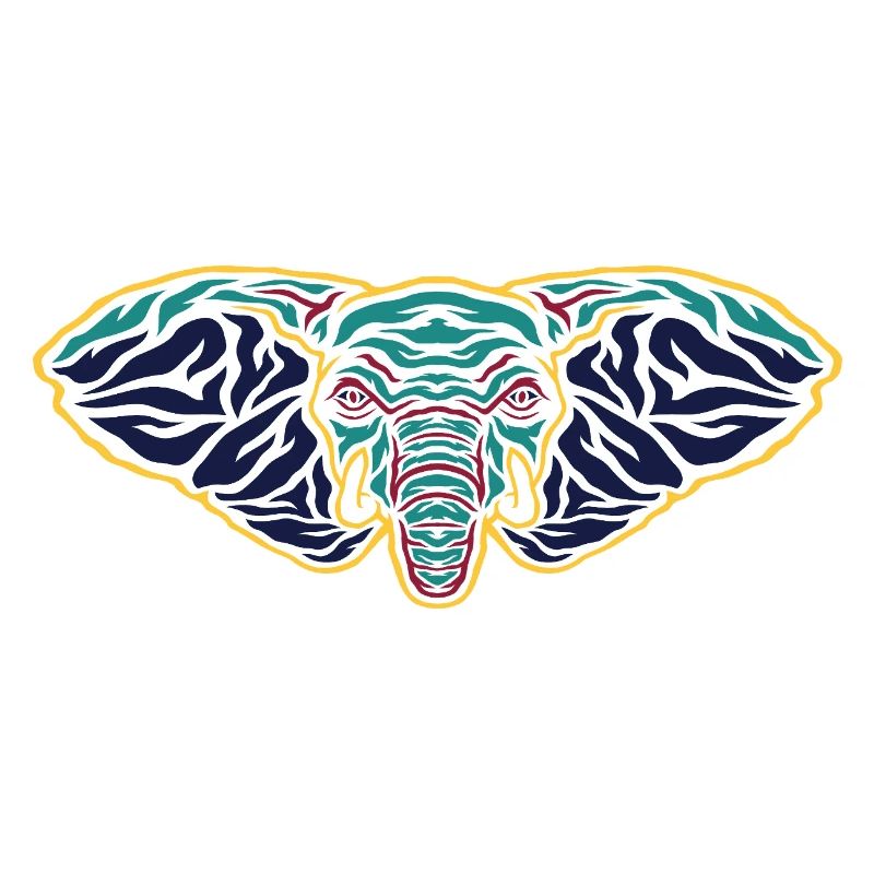Psychedelic Elephant Head