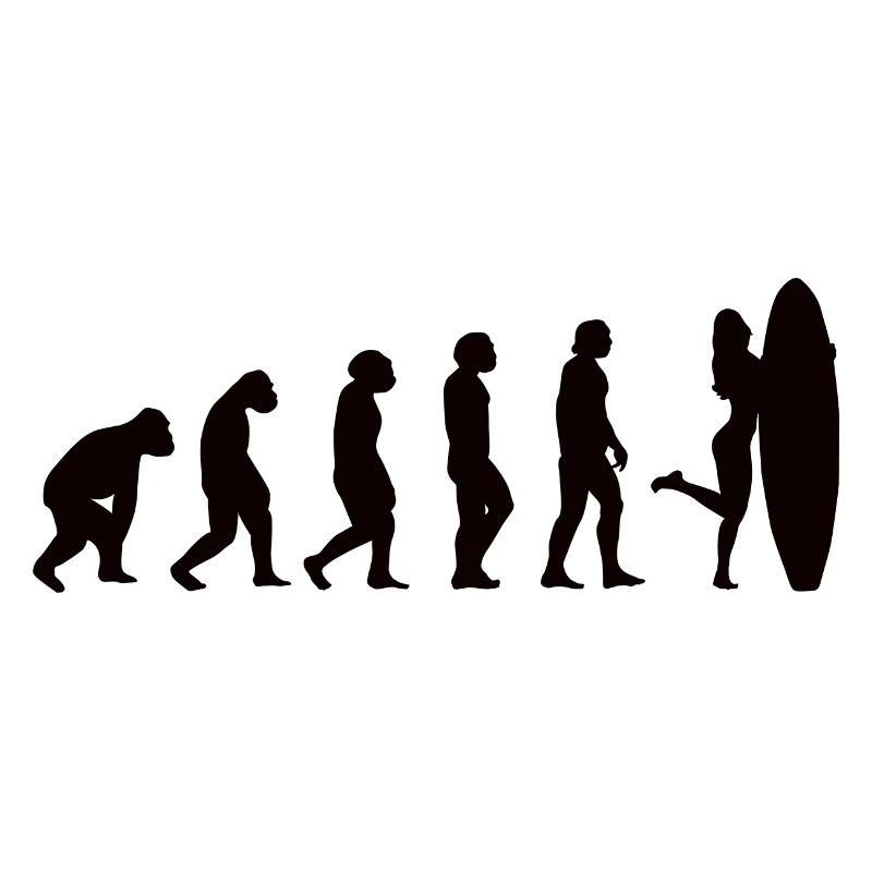 Surferin Surfbrett surfen Evolution Wellenreiten