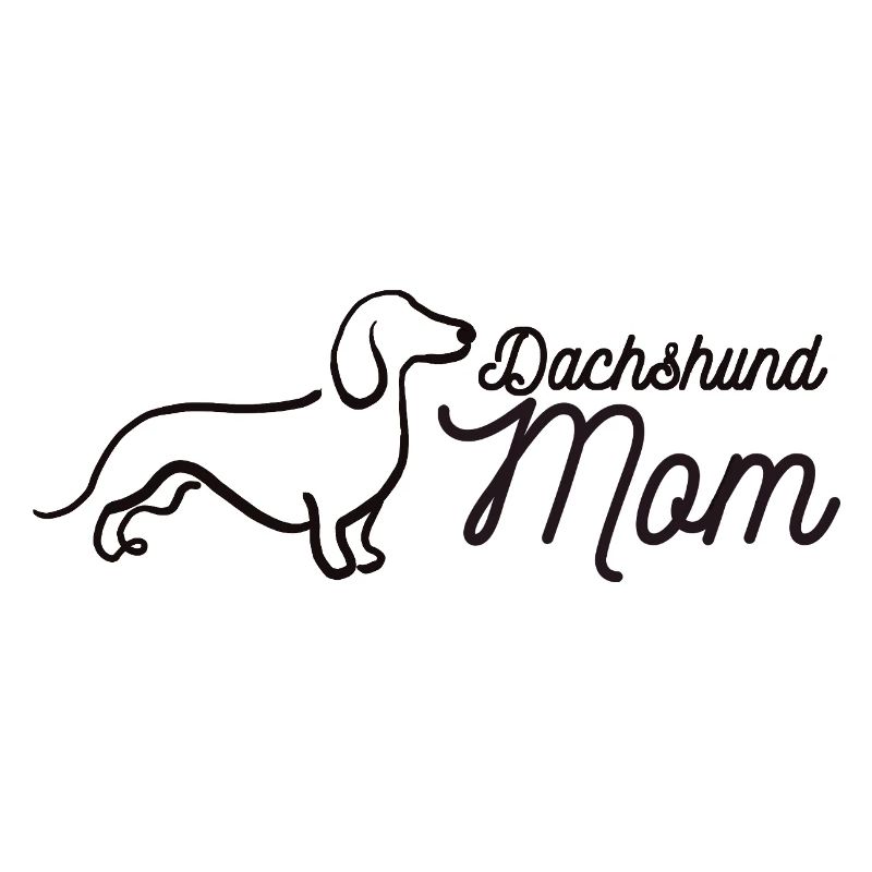 Dachshund Mom Script Logo Lineart Dackel