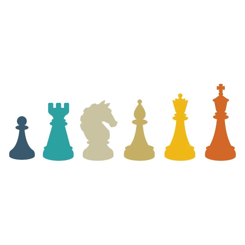 Chess pieces retro - cool chess player gift