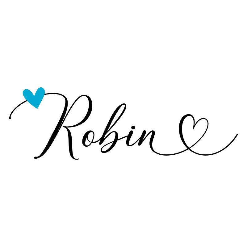 Robin Name First name Calligraphy Heart