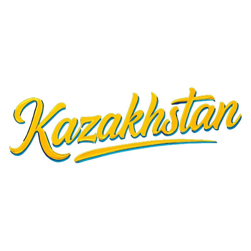 Kazakhstan Eagle Sun Flag Lettering Gift