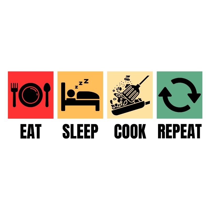 Manger Dormir Cuisinier Répéter la cuisson