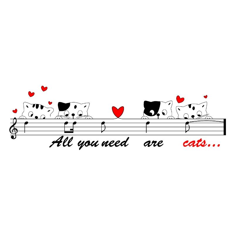 Singing cats with melody for bright clothes