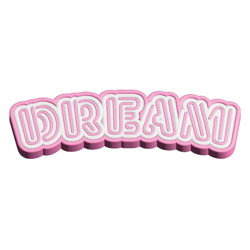 Typographie 3D de rêve - Conception de mots 3D en blanc et rose